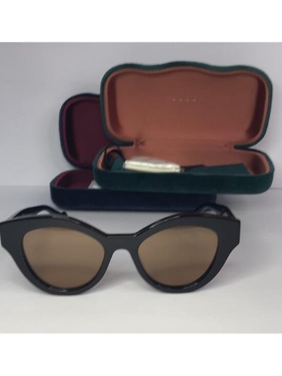 New ? Authentic Gucci Black/Brown GG0957S GG Cat Eye Sunglasses main image 6